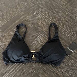 Ralph Lauren Black Bikini Top Size 8 Classic Minimalist Swimwear Beach Vacation